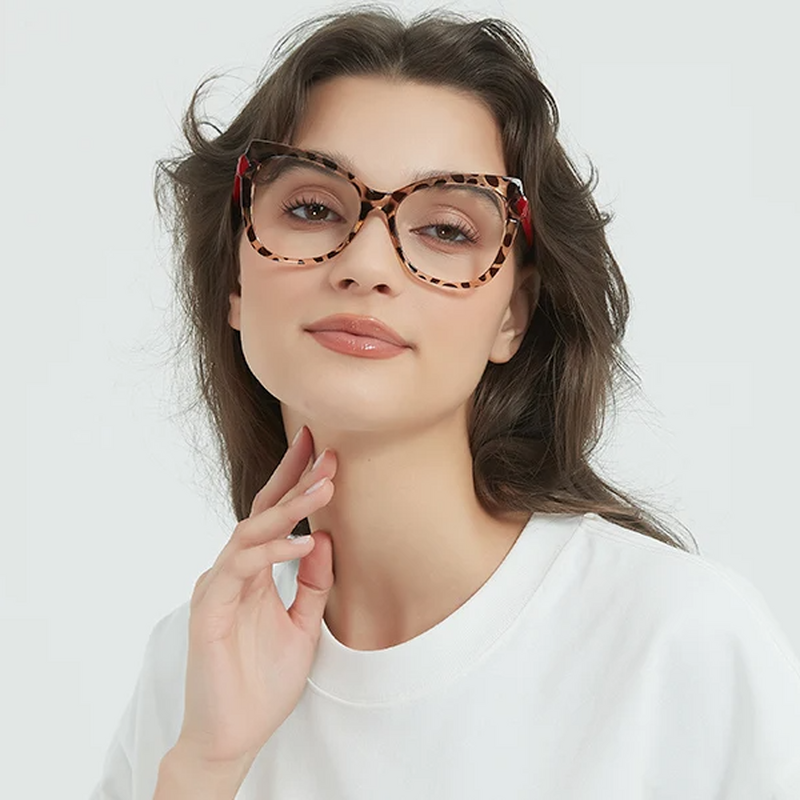 Isabella Cat Eye Leopard Glasses