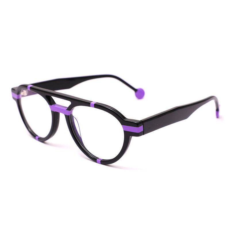 Leonard Aviator Black Glasses