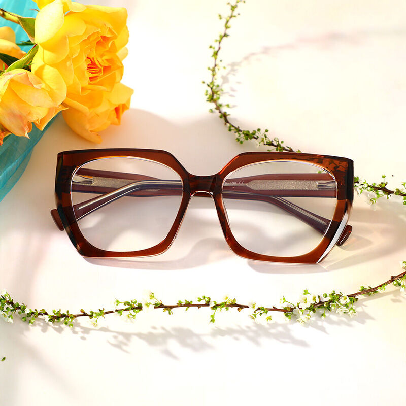 Sophy Cat Eye Brown Glasses