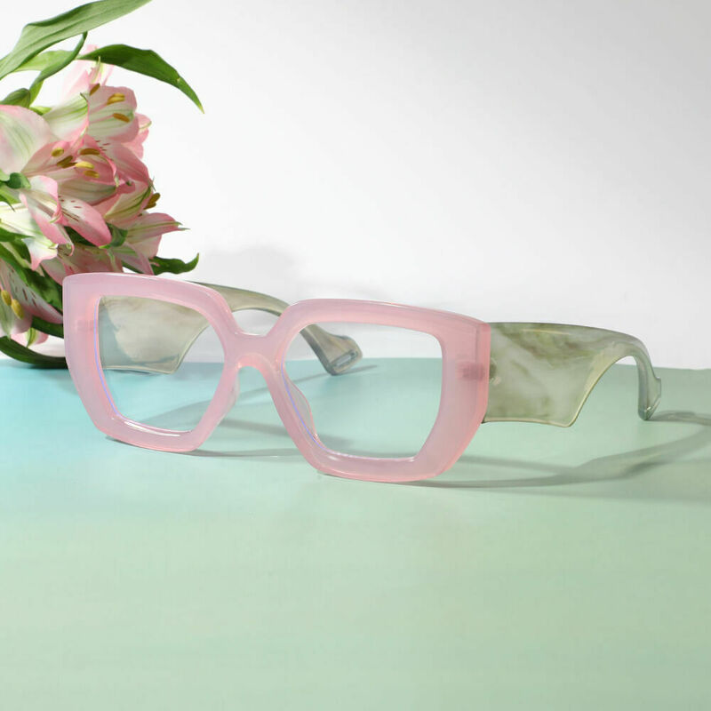 Lunettes de vue Ceolin Géométrique Rose