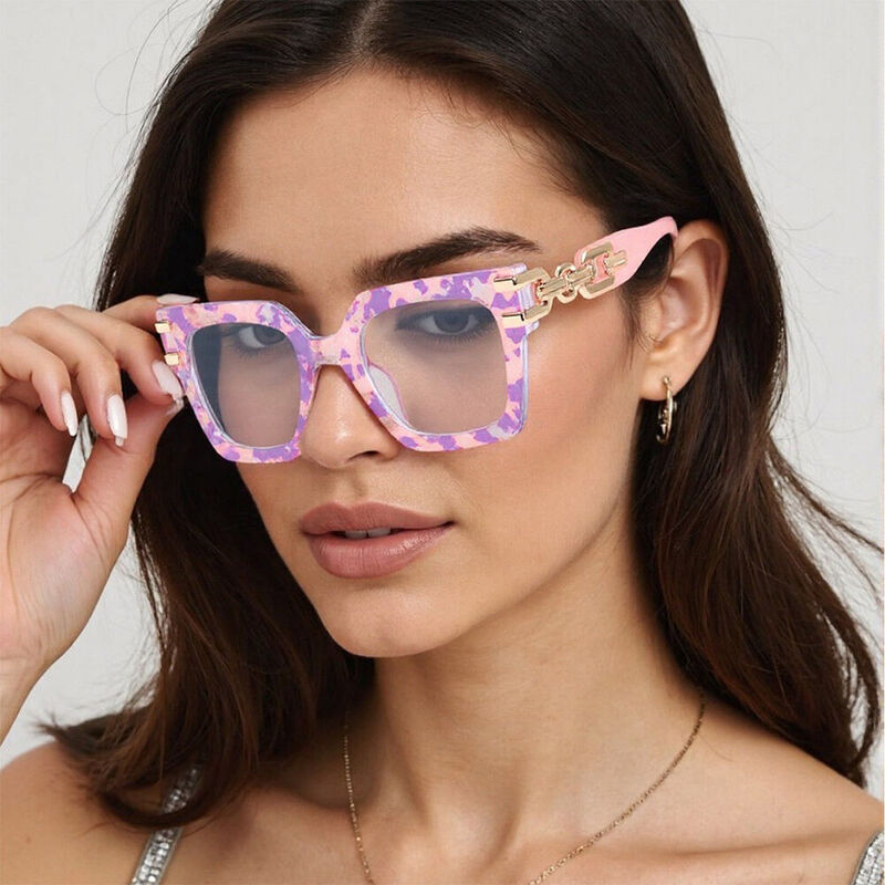 Nydia Square Pink Glasses