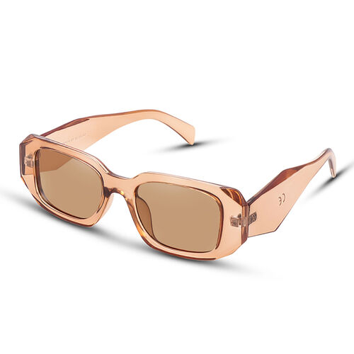 Jump Out Rectangle Orange/Brown Unisex Sunglasses