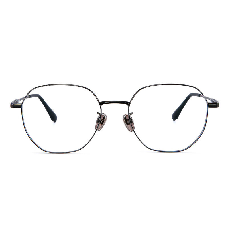 Renata Geometric Gunmetal Glasses