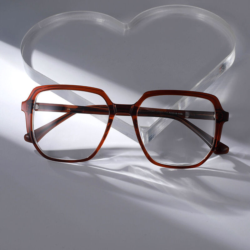 Jackpot Geometric Brown Glasses