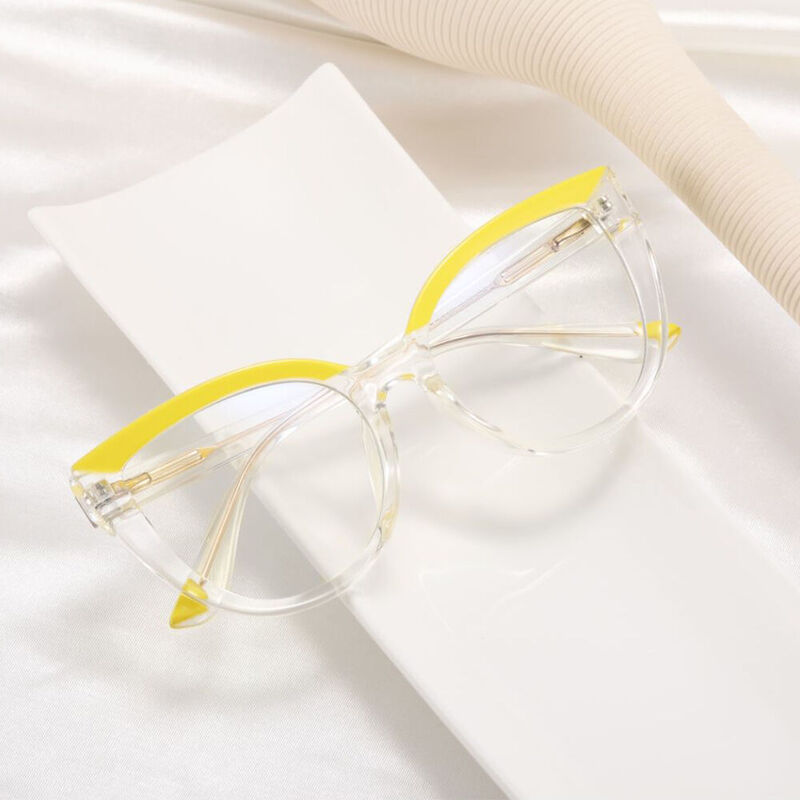 Una Cat Eye Yellow Glasses