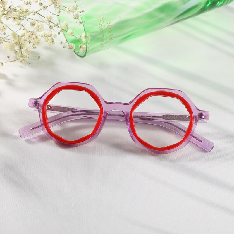 James Geometric Purple Glasses