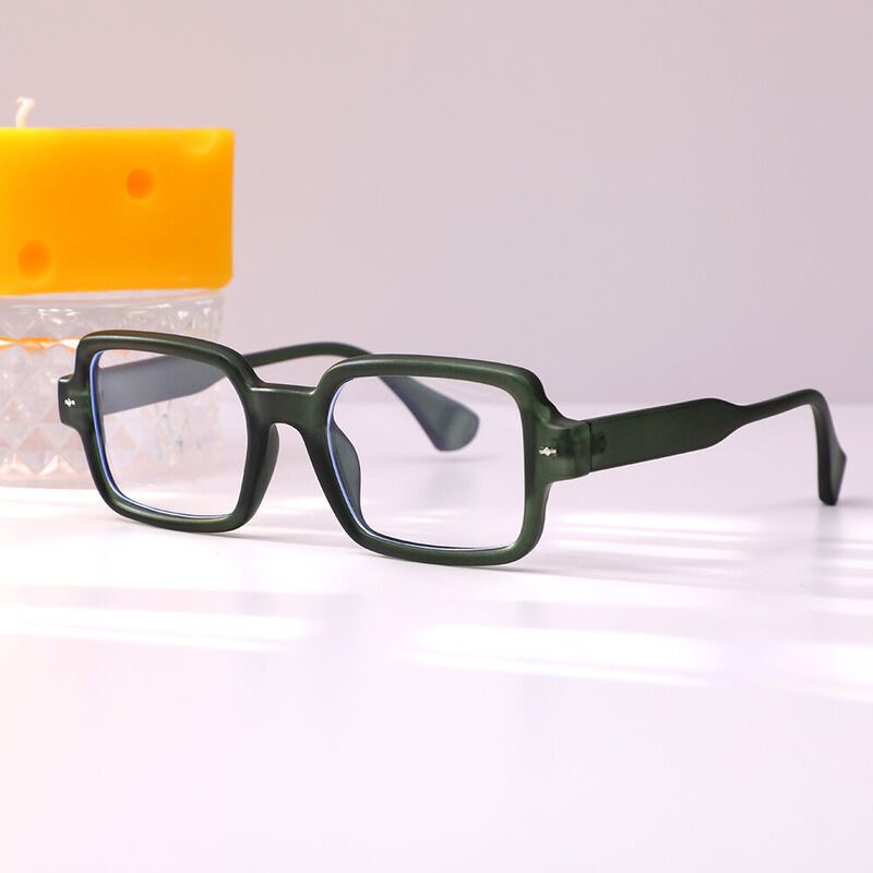 Trisna Square Green Glasses