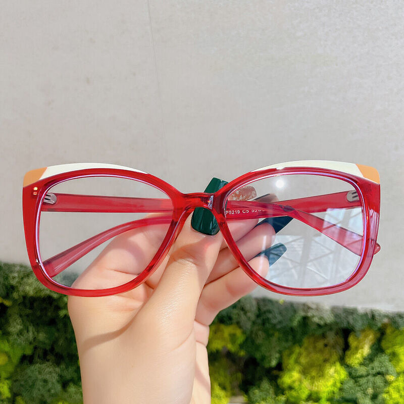 Olga Cat Eye Red Glasses