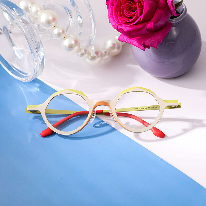 Christe Geometric Beige Glasses