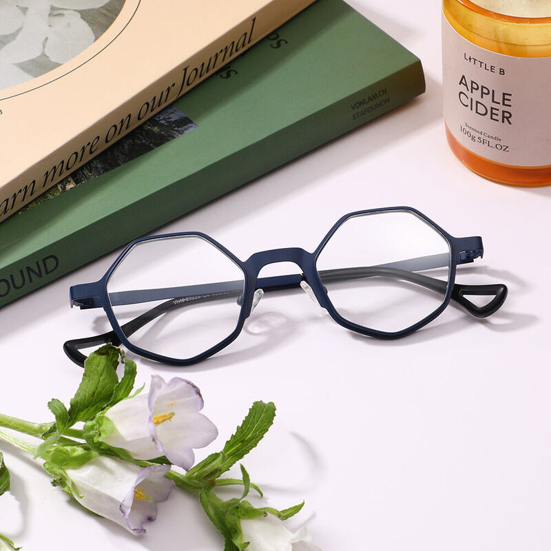 Guya Geometric Blue Glasses