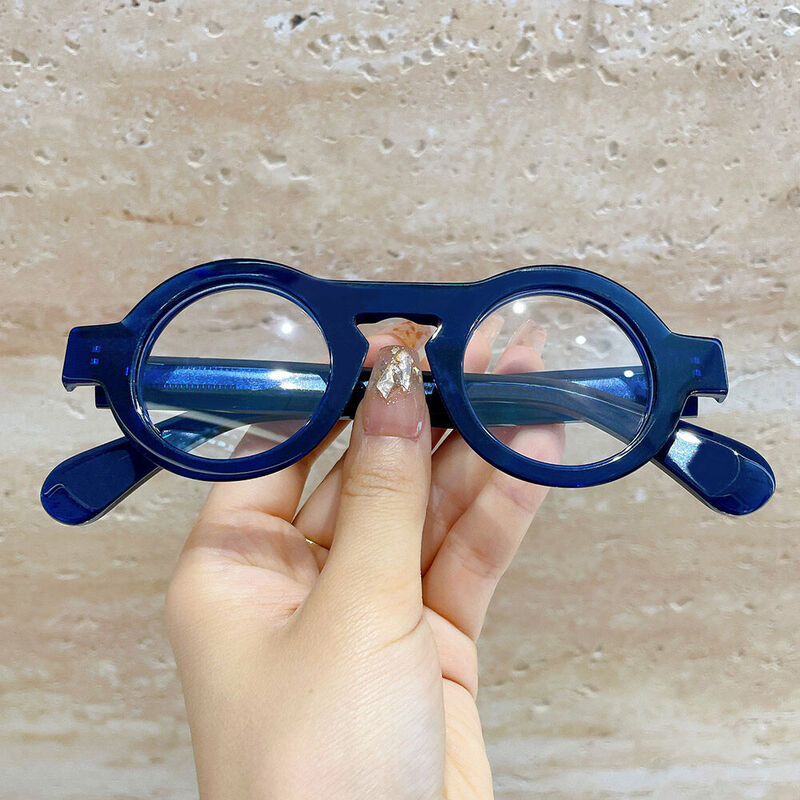 Jesso Round Blue Glasses