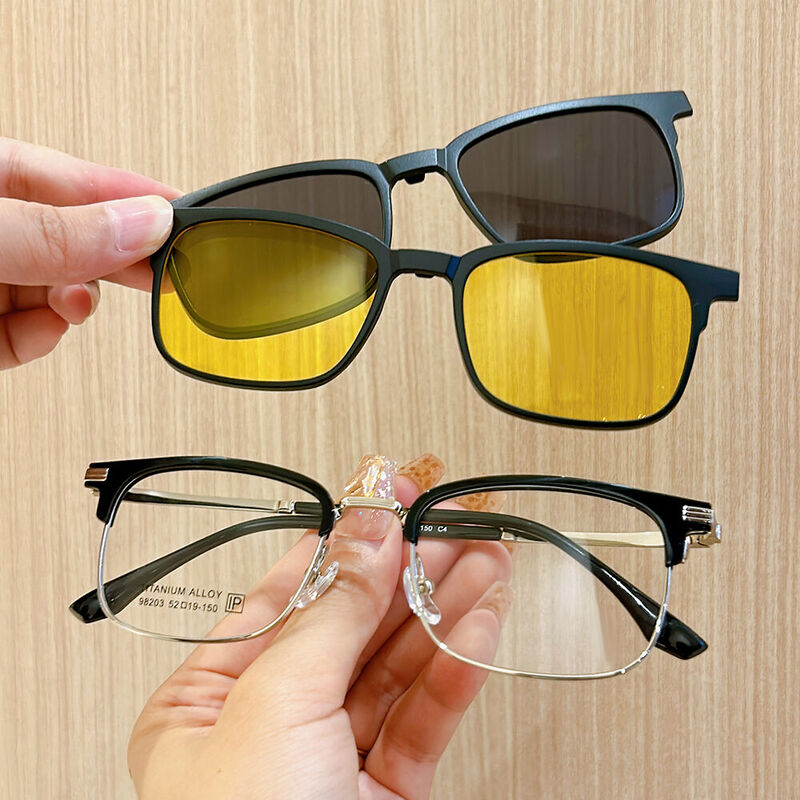 Nige Browline Black Silver Glasses