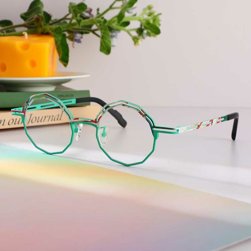Galbraith Geometrische Grüne Brille