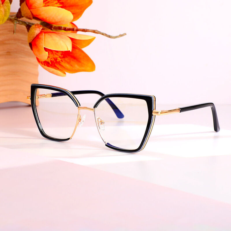 Modesty Cat Eye Black Glasses