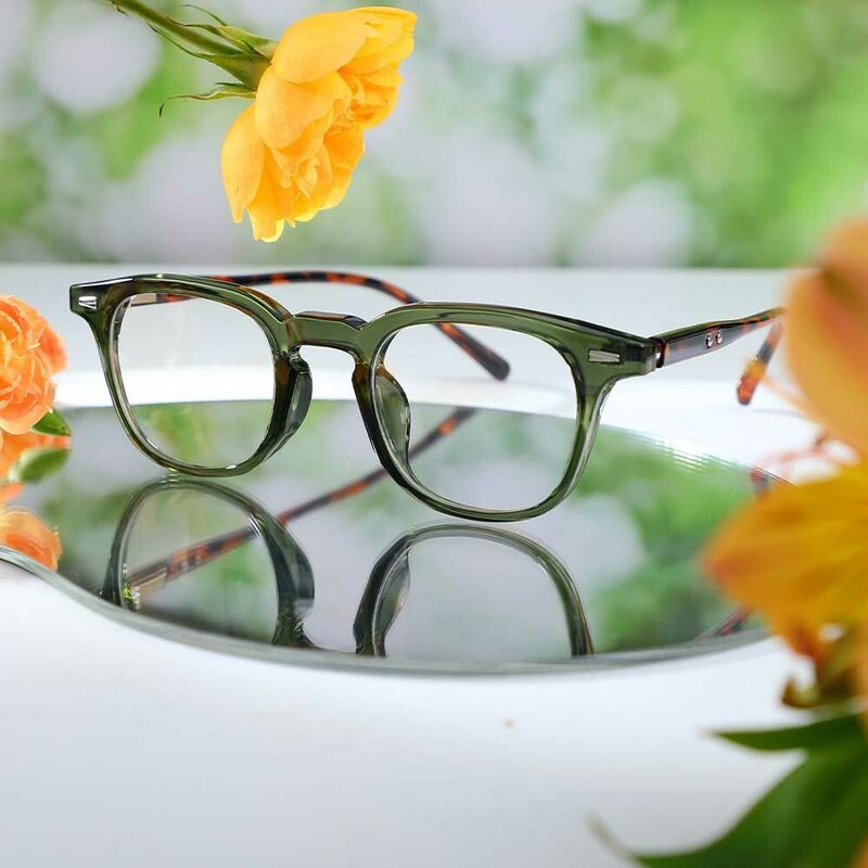 Kenneth Quadratische Grüne Brille