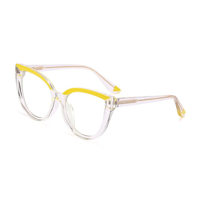 Una Cat Eye Yellow Glasses