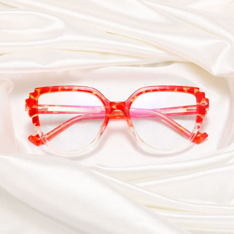 Anabel Oval Red Glasses