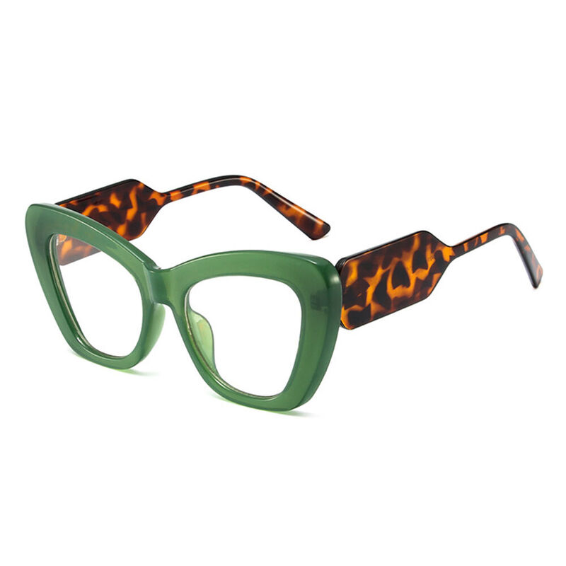 Isaac Cat Eye Green Glasses