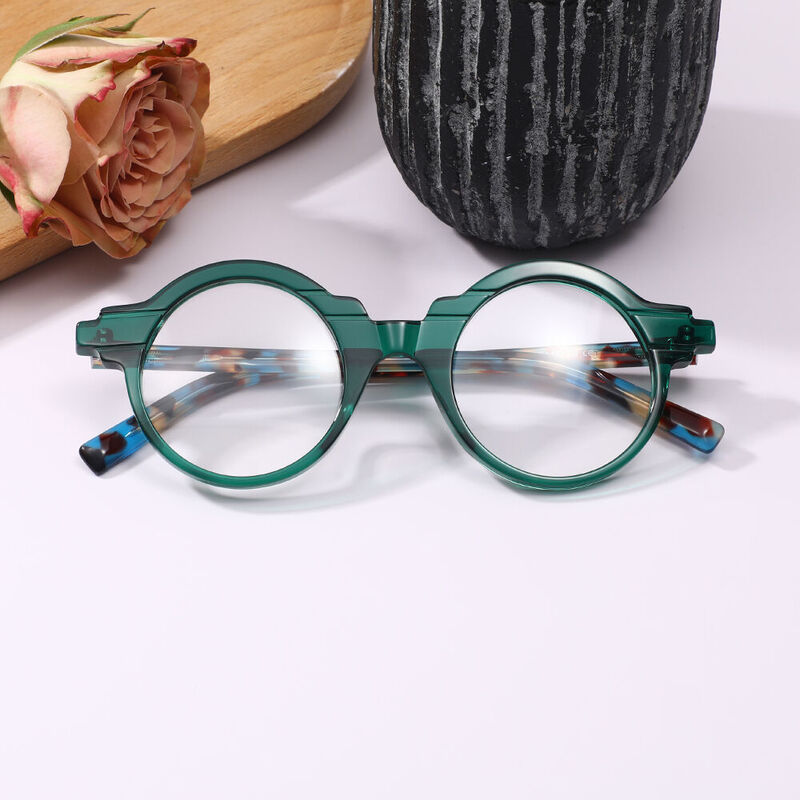 Beso Round Green Glasses