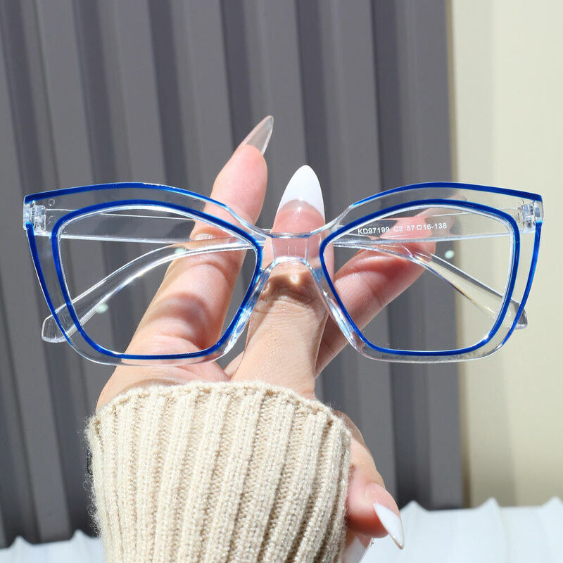 Hughe Cat Eye Blue Glasses