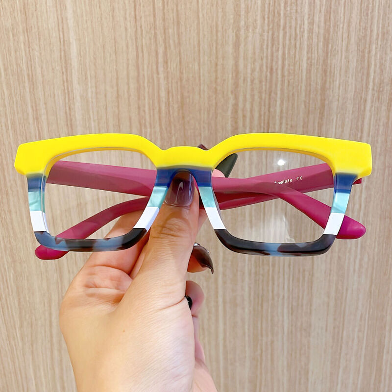 Austine Quadratische Gelbe Brille