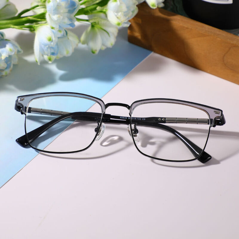 Sapir Browline Gray Glasses