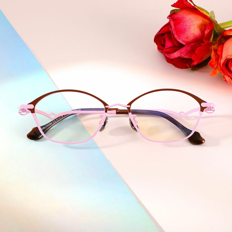 Matt  Oval Purple Glasses