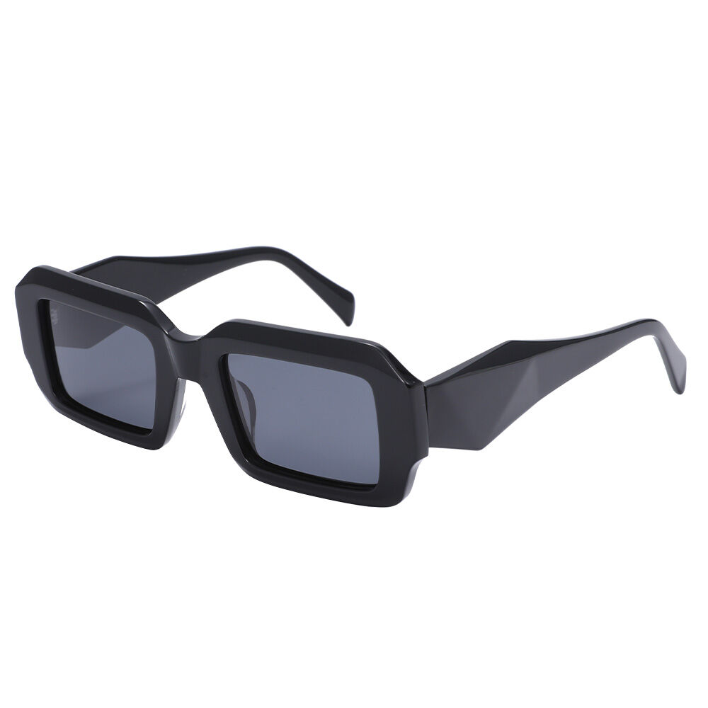 Drift Rechteckige Schwarze Sonnenbrille