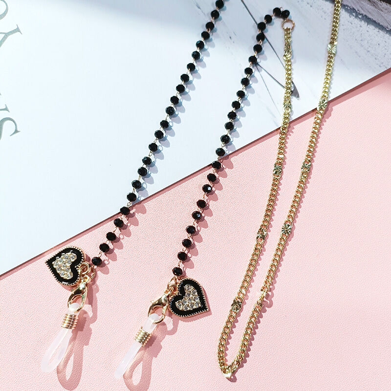 Una Chic and Delicate Black Glasses Chain