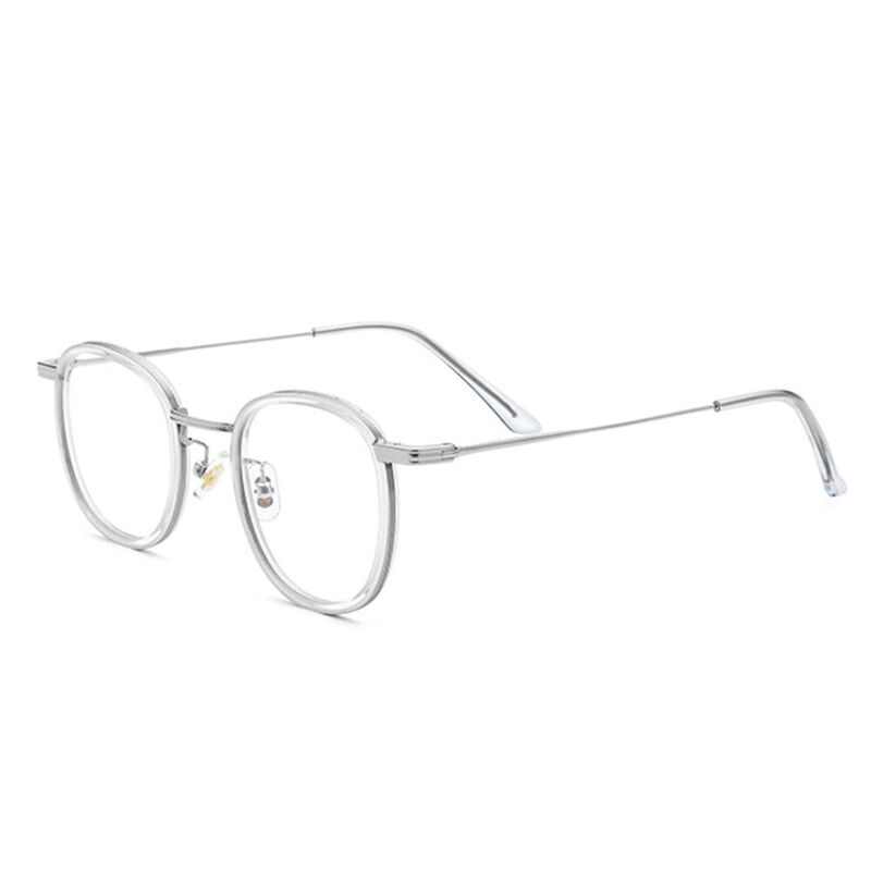 Jerome Round Clear Silver Glasses