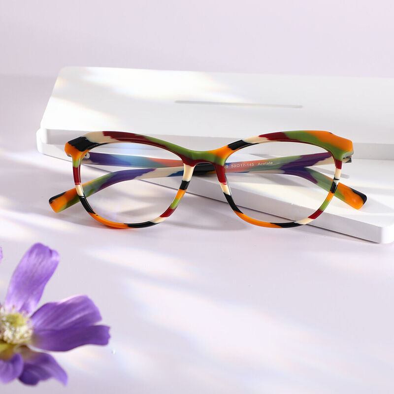 Augusta Cat Eye Orange Glasses