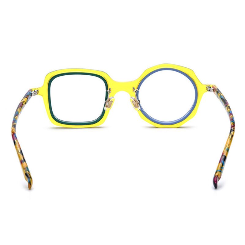 Lilli Square Round Yellow Glasses