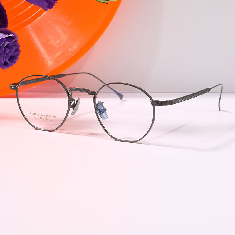 Wrigh Round Gunmetal Glasses