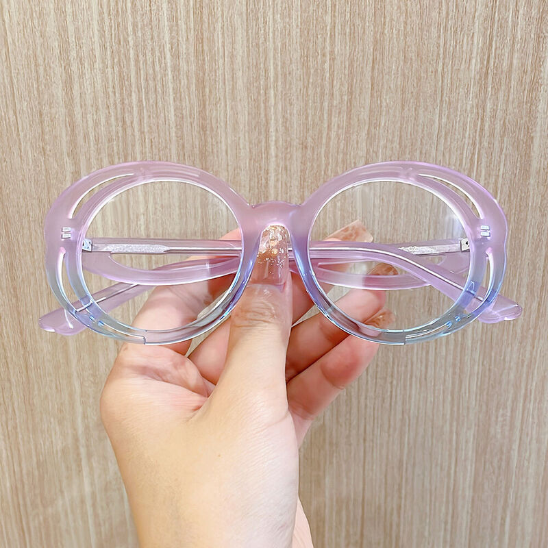 Nahu Round Pink Glasses