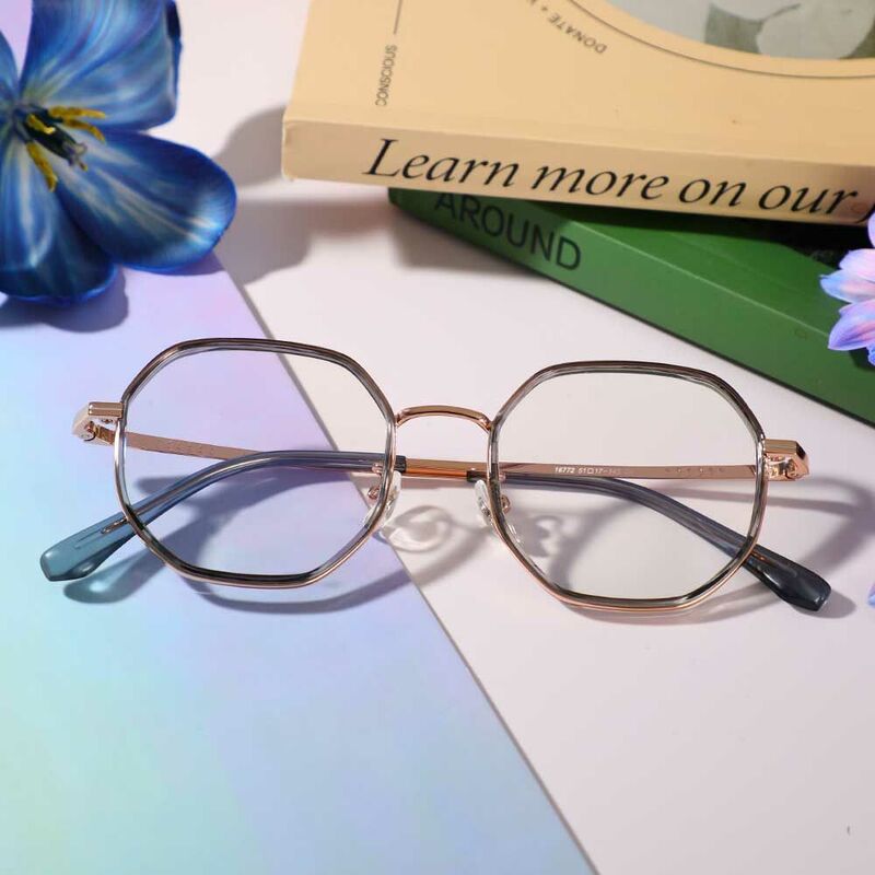 Christ Geometric Rose Gold Glasses