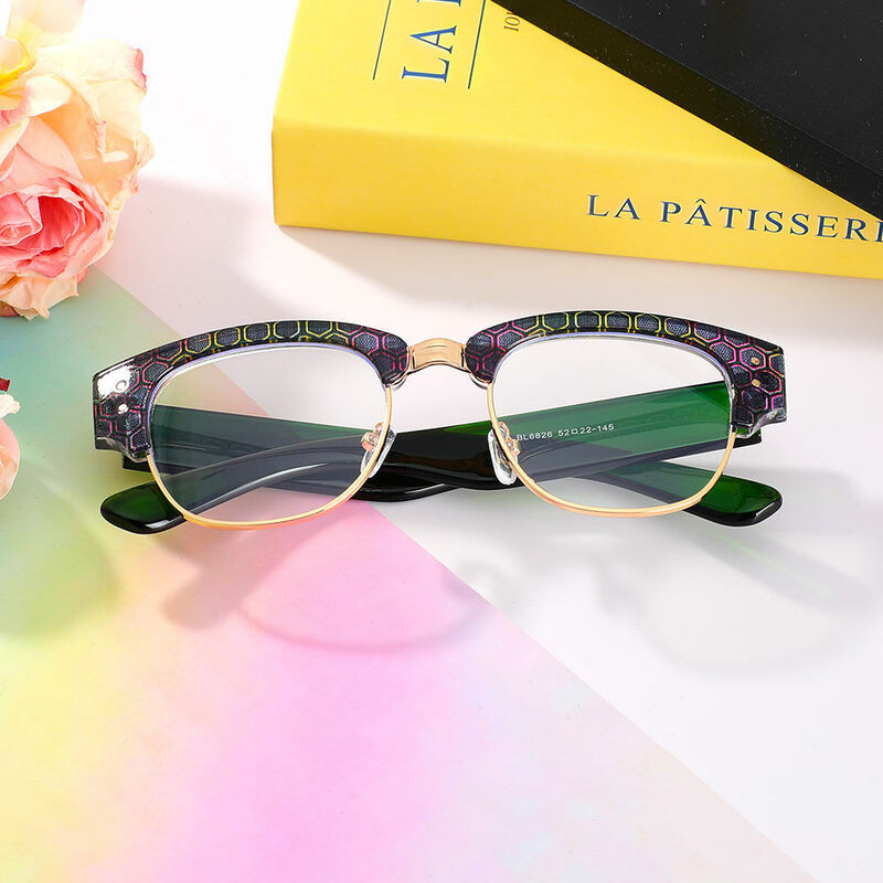Samson Browline Green Glasses