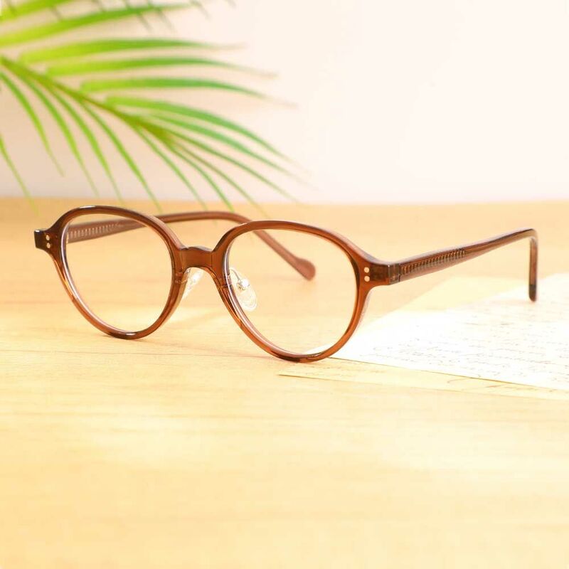 Nicholas Oval Brown Glasses