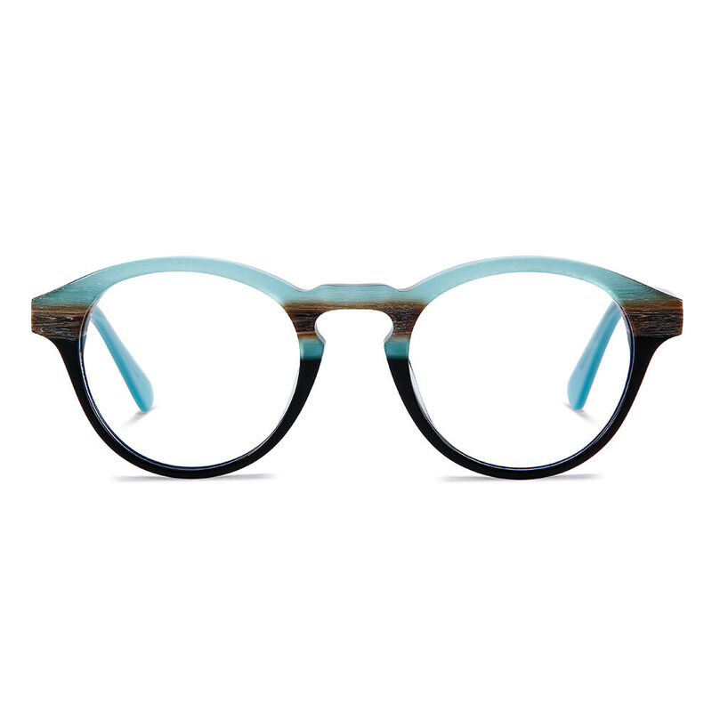 Mignon Round Blue Brown Glasses