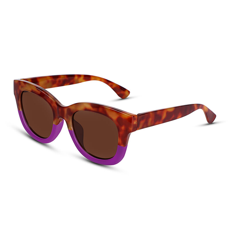 Crush Square Tortoise Purple/Brown Sunglasses