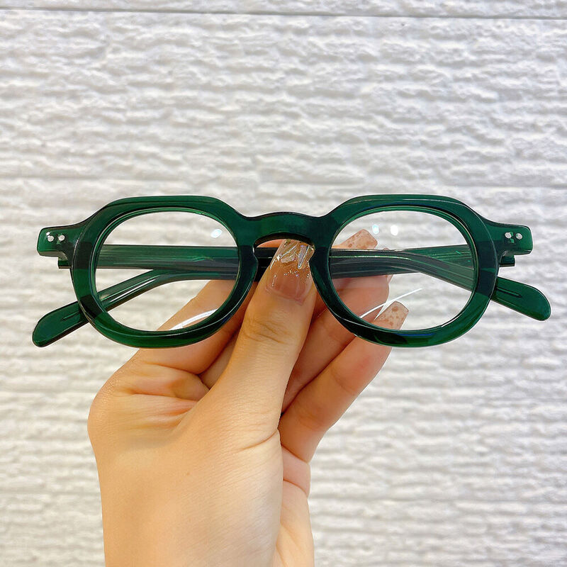 Prima Round Green Glasses