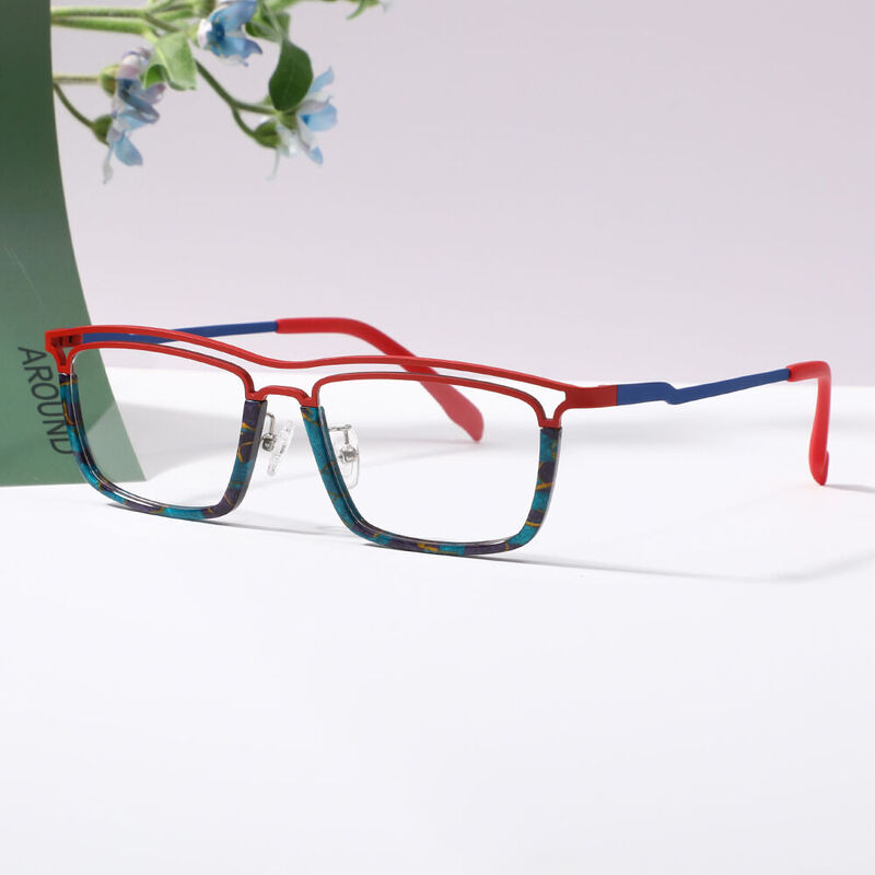 Bosil Rectangle Red Glasses