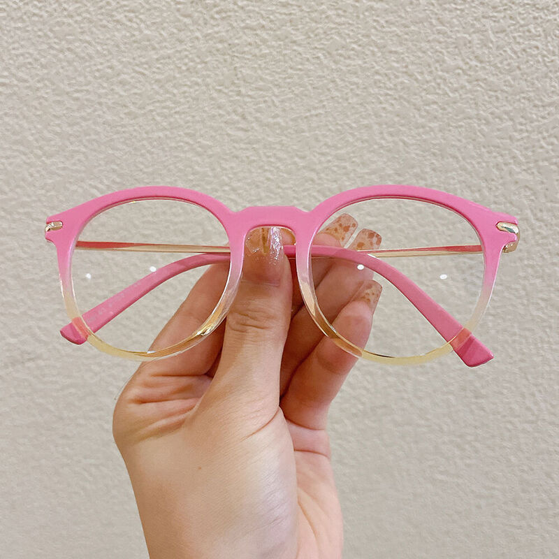 Aaro Round Pink Glasses