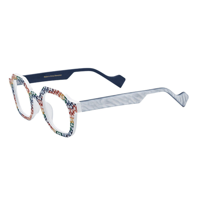Zebulon Quadratische Weiße Brille