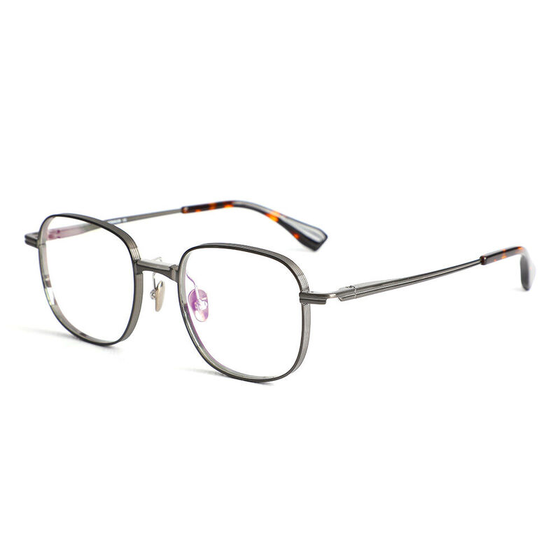 Greg Square Gunmetal Glasses