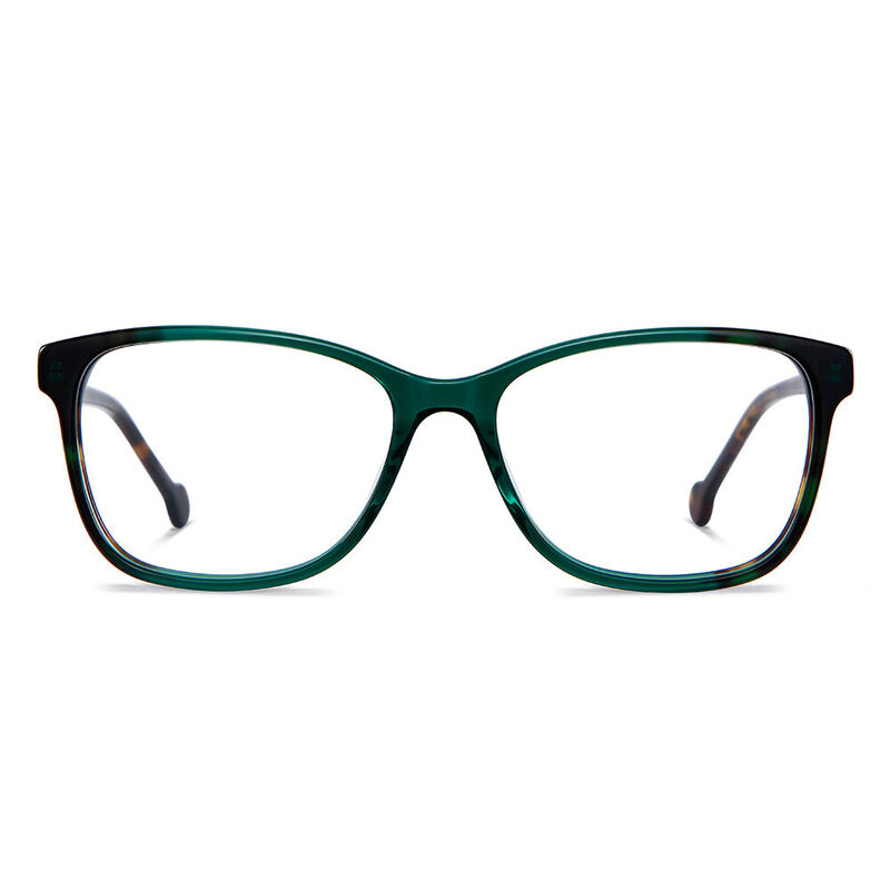 Evelyn Square Green Tortoise Glasses