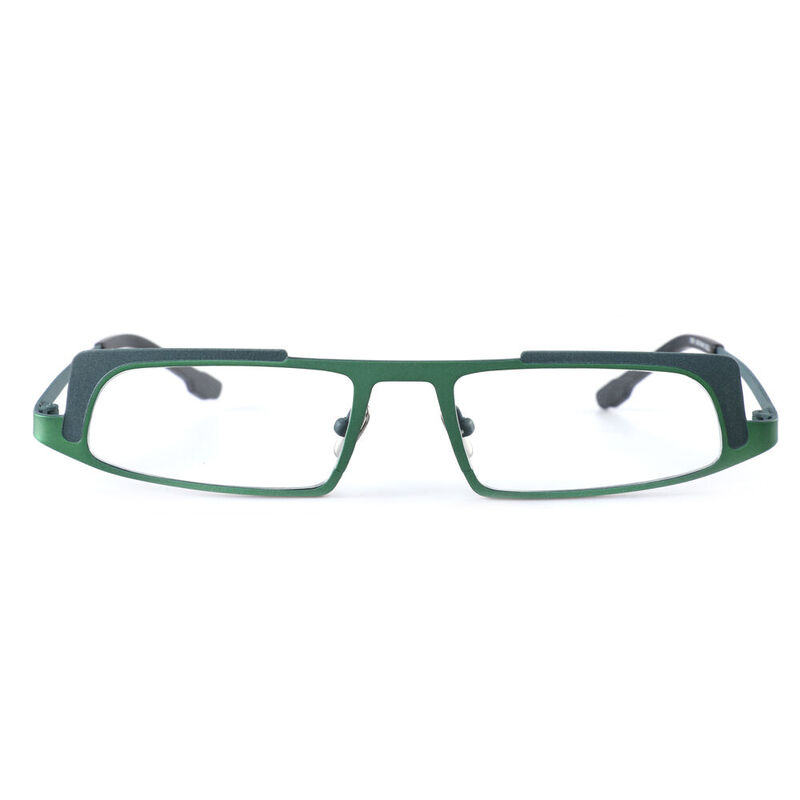 Rudolf Rectangle Green Glasses