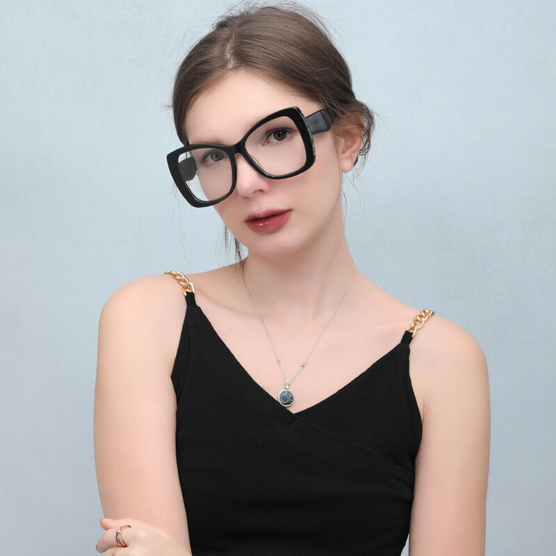 Tess Cat Eye Black Glasses