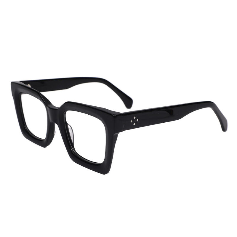 Stewa Square Black Glasses