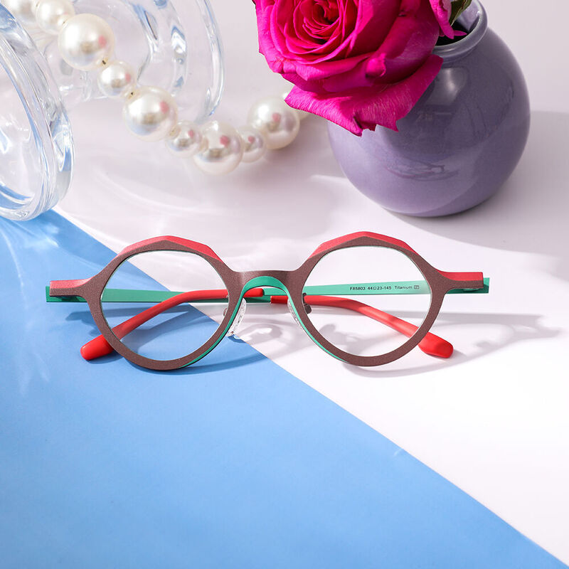 Christe Geometric Brown Glasses