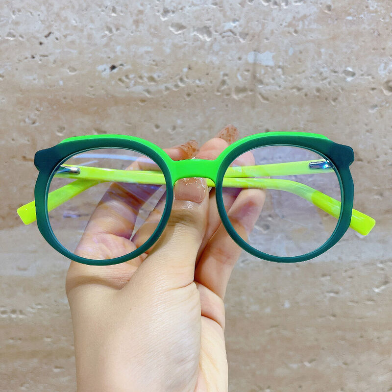 Regi Round Green Glasses